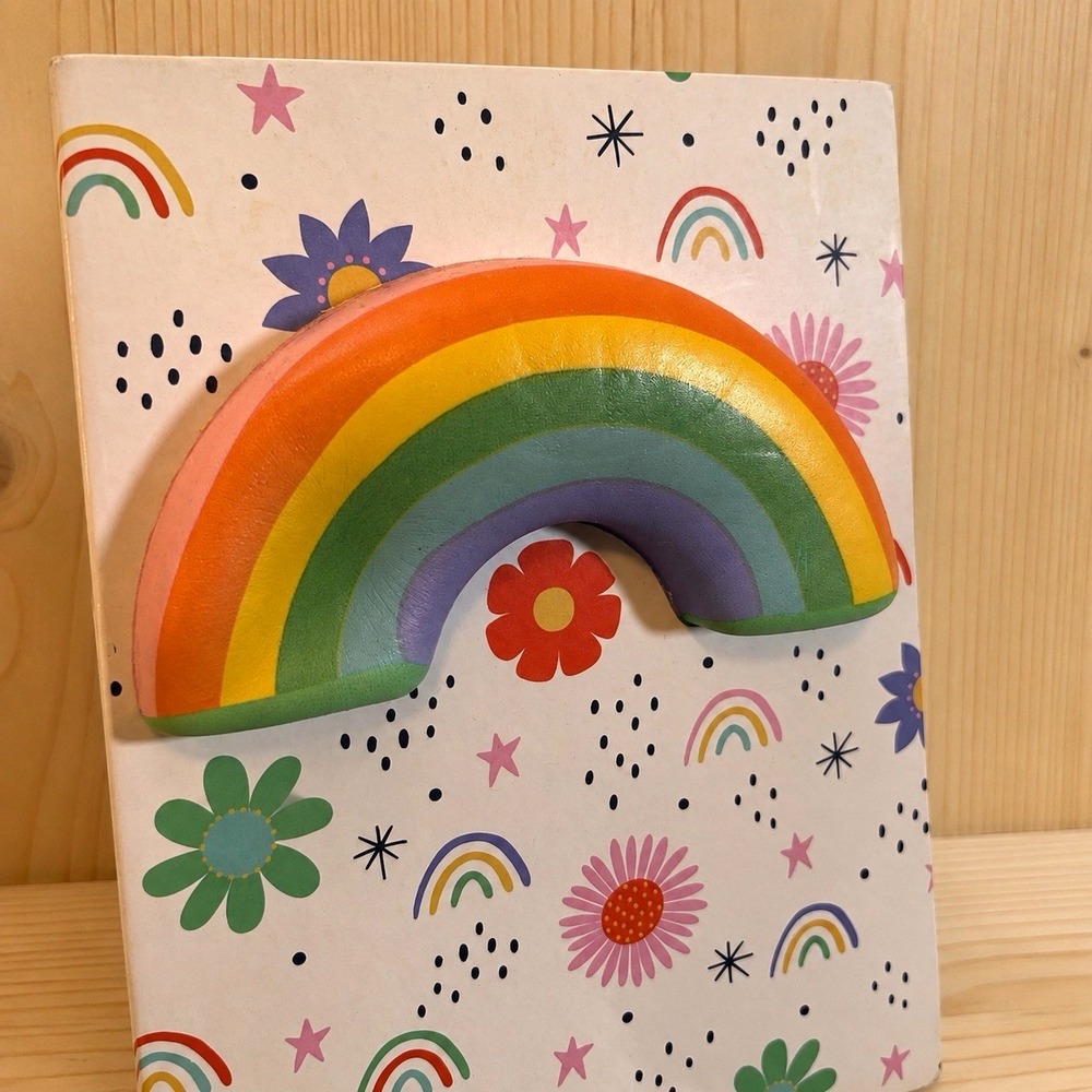 Colorful Rainbow Floral 3D Raised Cover Hardcover Journal Notebook 5x8[H]
